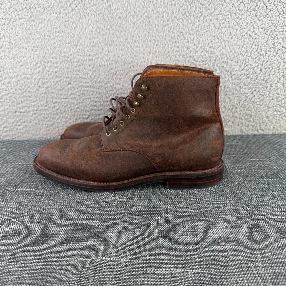 Grant Stone Edward Boot Mens 9 EEE Dark Oak Roughout Leather Goodyear Welt Boots